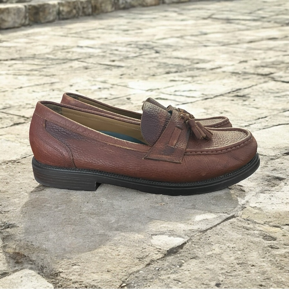 Deer Stags Men's Herman Slip-On Loafer With Tassels Size 10.5 M Brown 22033